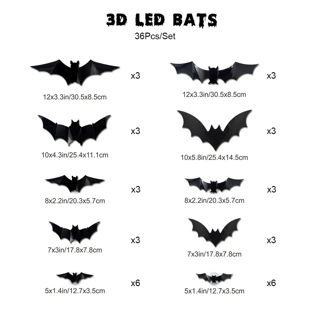 Spooky Bat Glow Decals