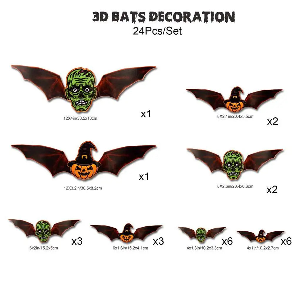 Spooky Bat Glow Decals