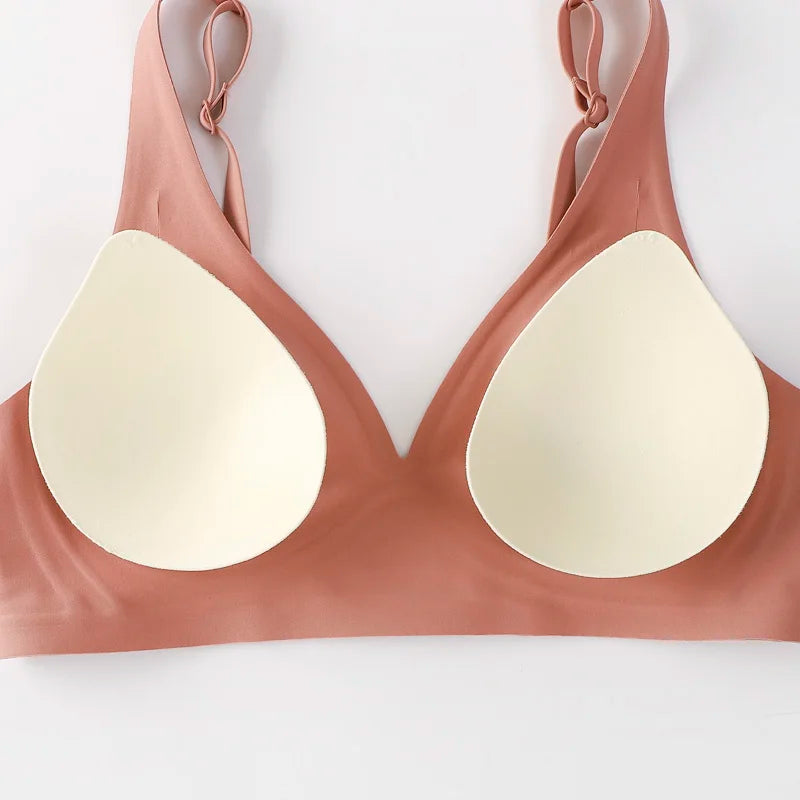 Soft Wireless Bra Women Deep V Bras Sexy Bralette Padded Bra